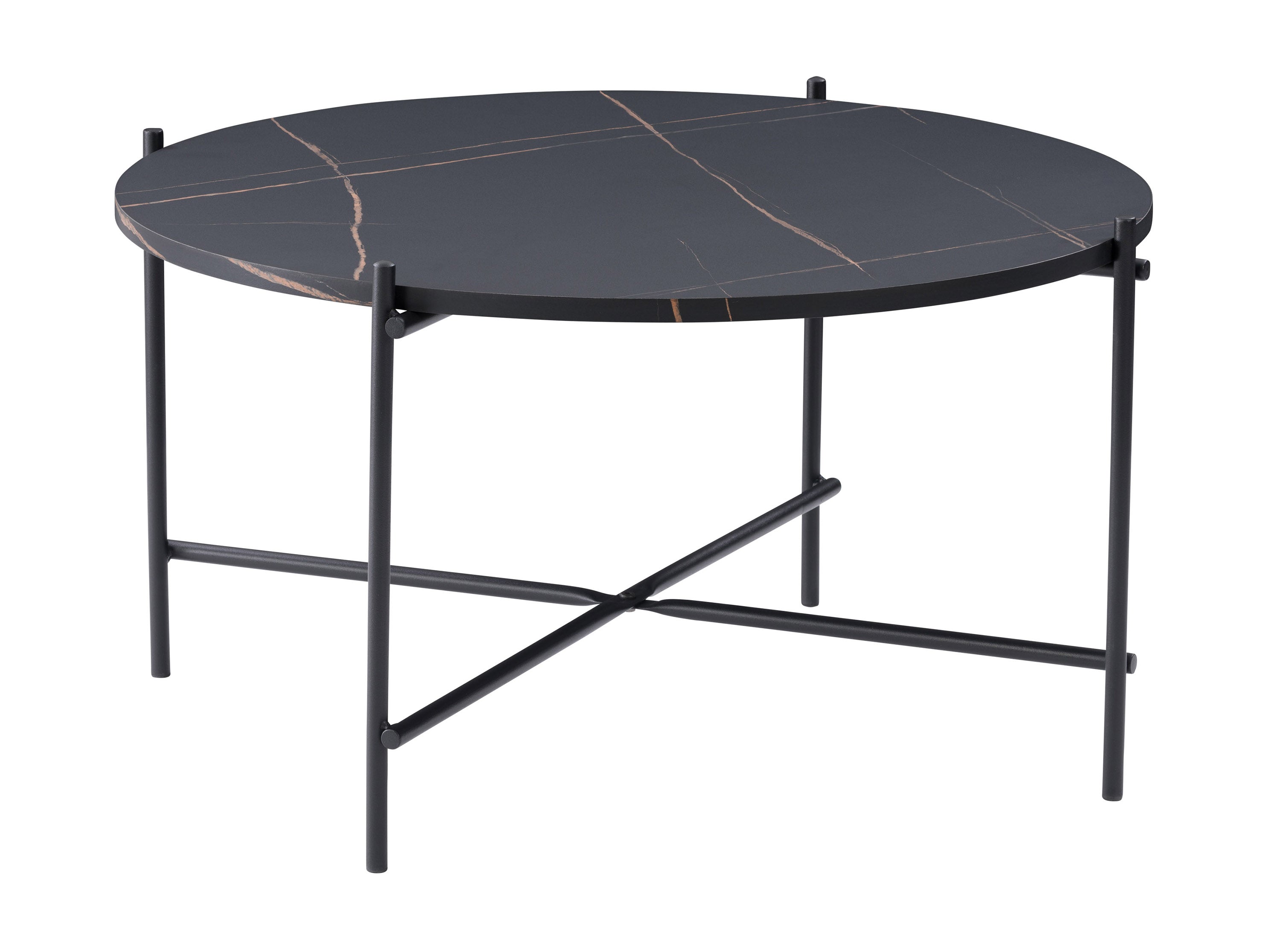 Modern Black Round Coffee Table for Living Room - Stylish & Durable Center Table for Home Decor, Perfect for Lounge, Sofa & TV Area