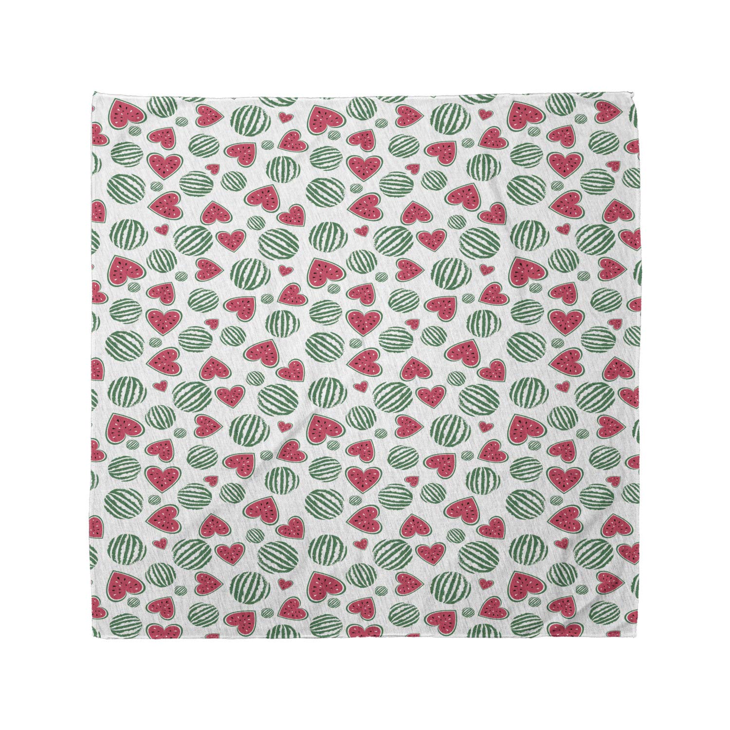 Ambesonne Watermelon Fruit Heart Slices Bandana - Unisex Head & Neck Scarf for Summer, Festivals, Outdoor Activities & Fashion Accessory