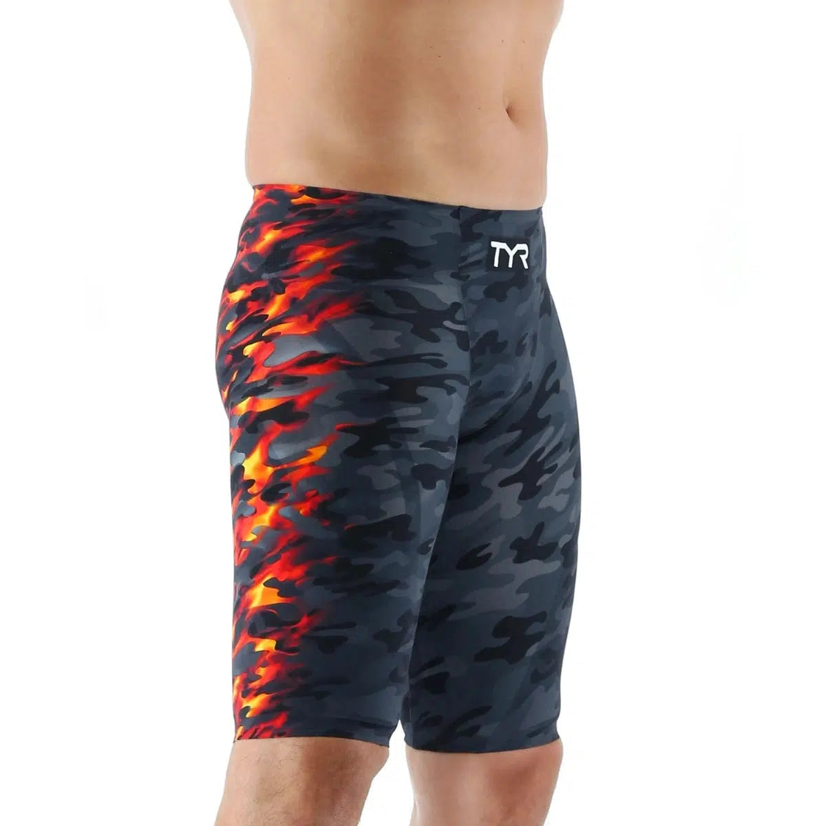 TYR Venzo Camo High Waist Competitive Swim Jammer - Performance Training & Racing Swimwear for Men & Boys - Perfect for Lap Swimming, Swim Meets & Water Sports
