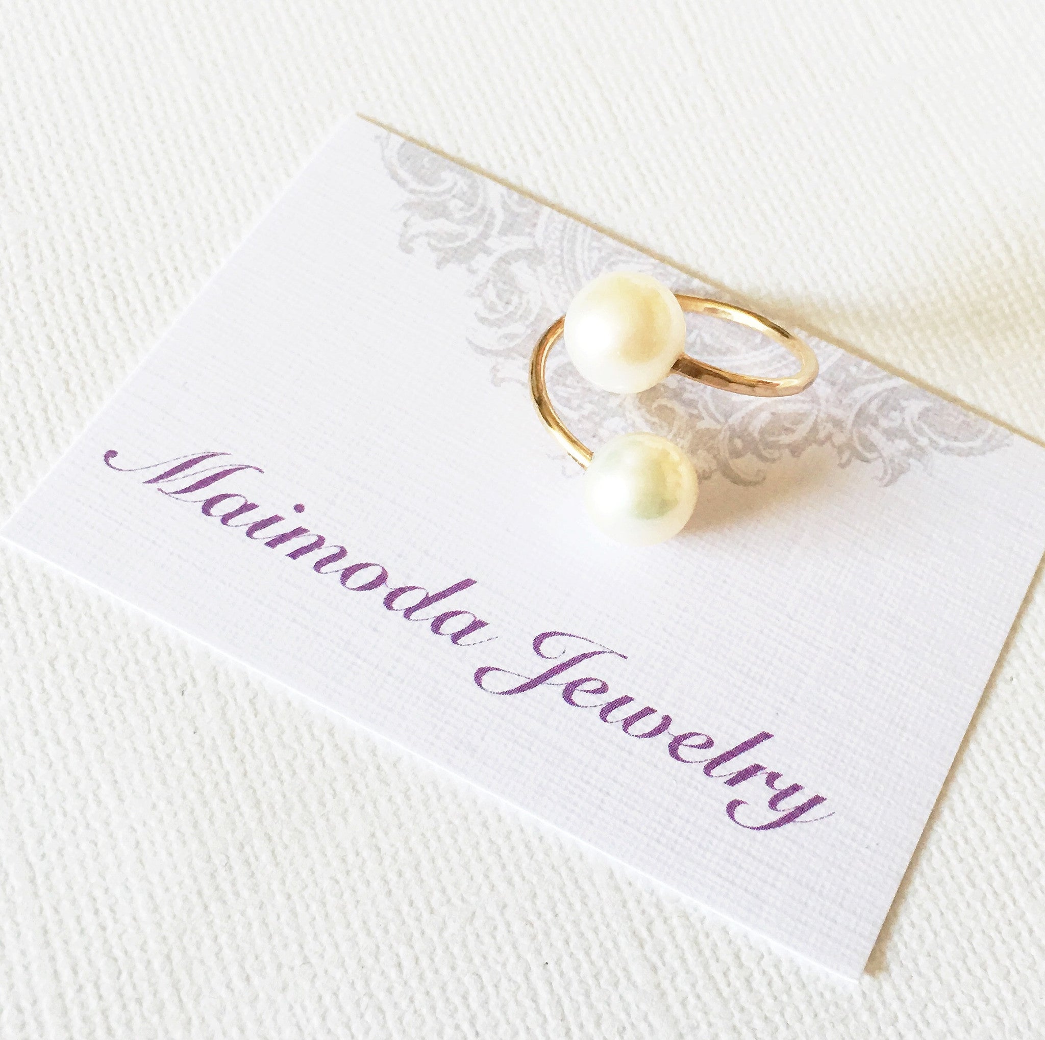 Ring Leia - Elegant White Pearl Jewelry (R152) for Women, Perfect for Weddings, Parties & Special Occasions