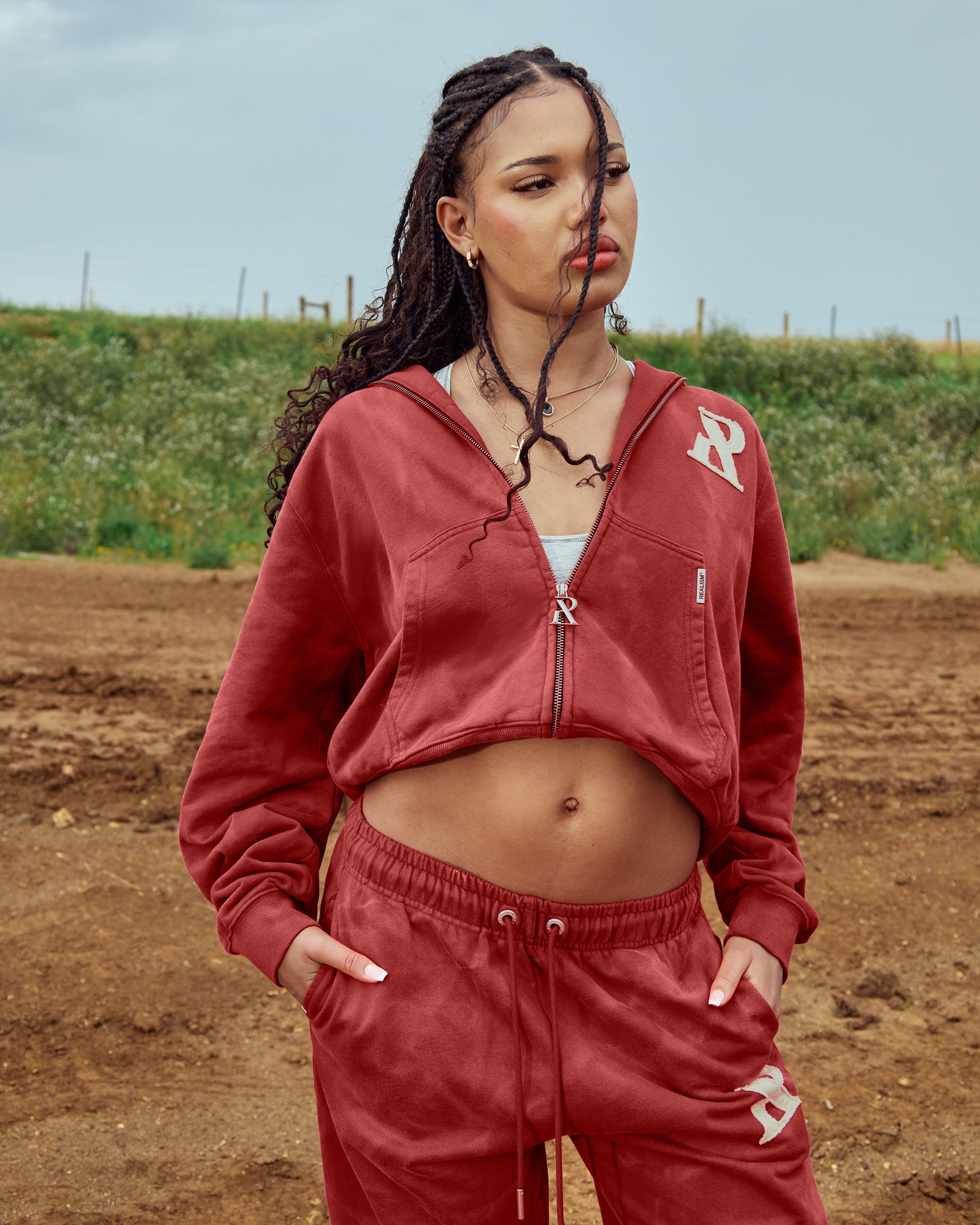 SSS Realism Legacy Zip Hoodie Washed Carmine - Stylish & Comfortable Men's Pullover for Casual Wear, Gym & Outdoor Activities