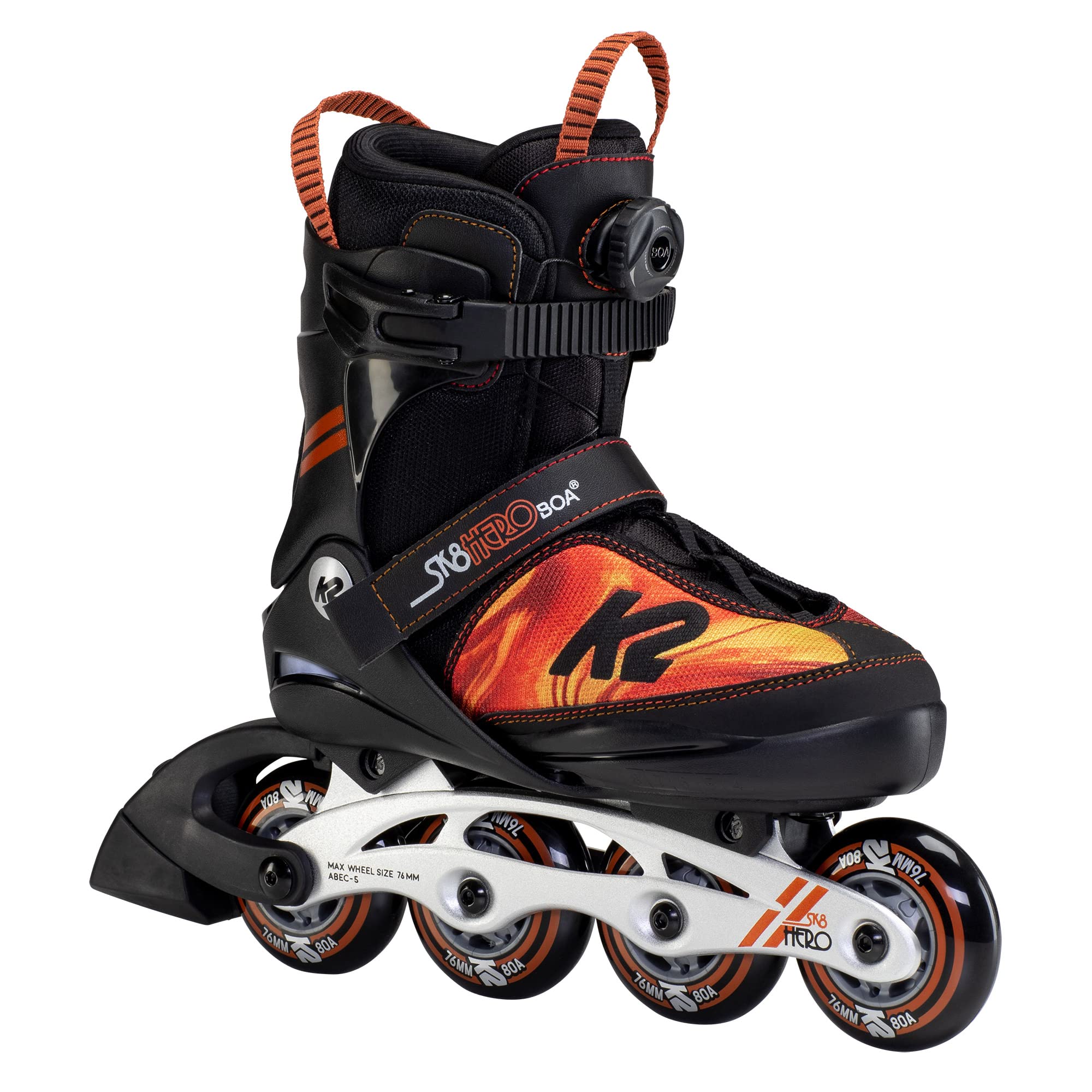K2 Sk8 Hero Boa ALU Boys Adjustable Inline Skates - Youth Rollerblades with BOA Closure System for Comfort & Performance - Perfect for Outdoor Skating, Fitness & Recreational Sports