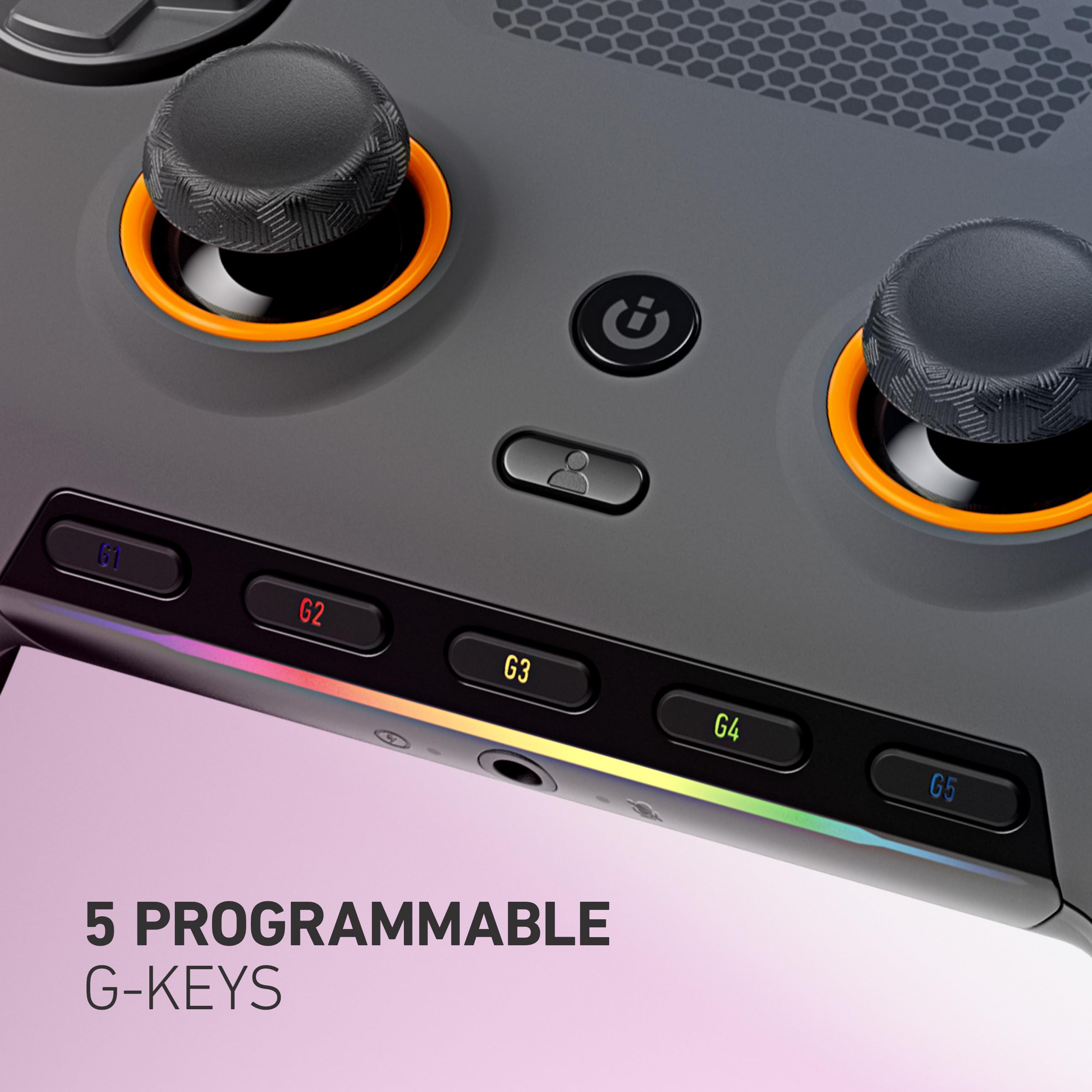SCUF ENVISION PRO Wireless Gaming Controller for PC - 5 Remappable G-Keys & Back Paddles - Instant Triggers - iCUE Compatible - Steel Gray (Renewed) - Perfect for FPS, RPG & Competitive Gaming