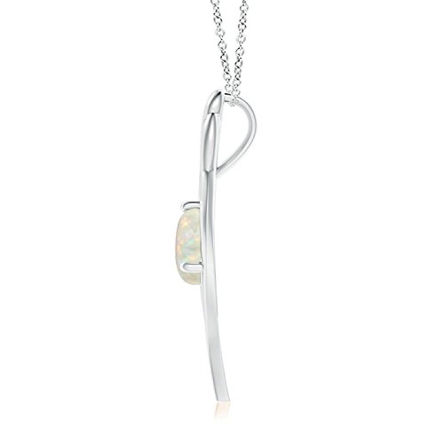 Angara Natural Opal Angel Wing Bypass Pendant in Sterling Silver / 14K Solid Gold / Platinum | October Birthstone Jewelry, Birthday Gift, Engagement Ring, Anniversary Present, Wedding Jewelry for Women | Perfect for Everyday Wear, Special Occasions & Gift Giving