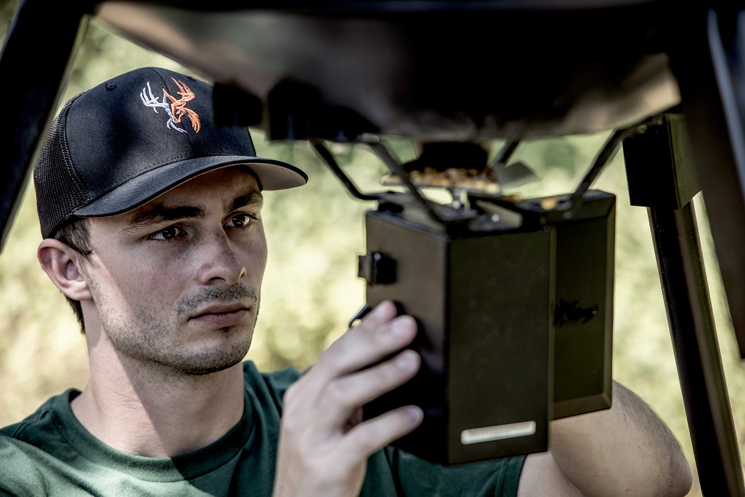 WILDGAME INNOVATIONS Quick-Set 225 lb Digital Timer Game Feeder - Durable Tripod Hunting Feeder for Corn & Pellets with 1-4 Feed Times & 30ft Range | Perfect for Deer Hunting, Wildlife Attraction & Outdoor Feeding Stations
