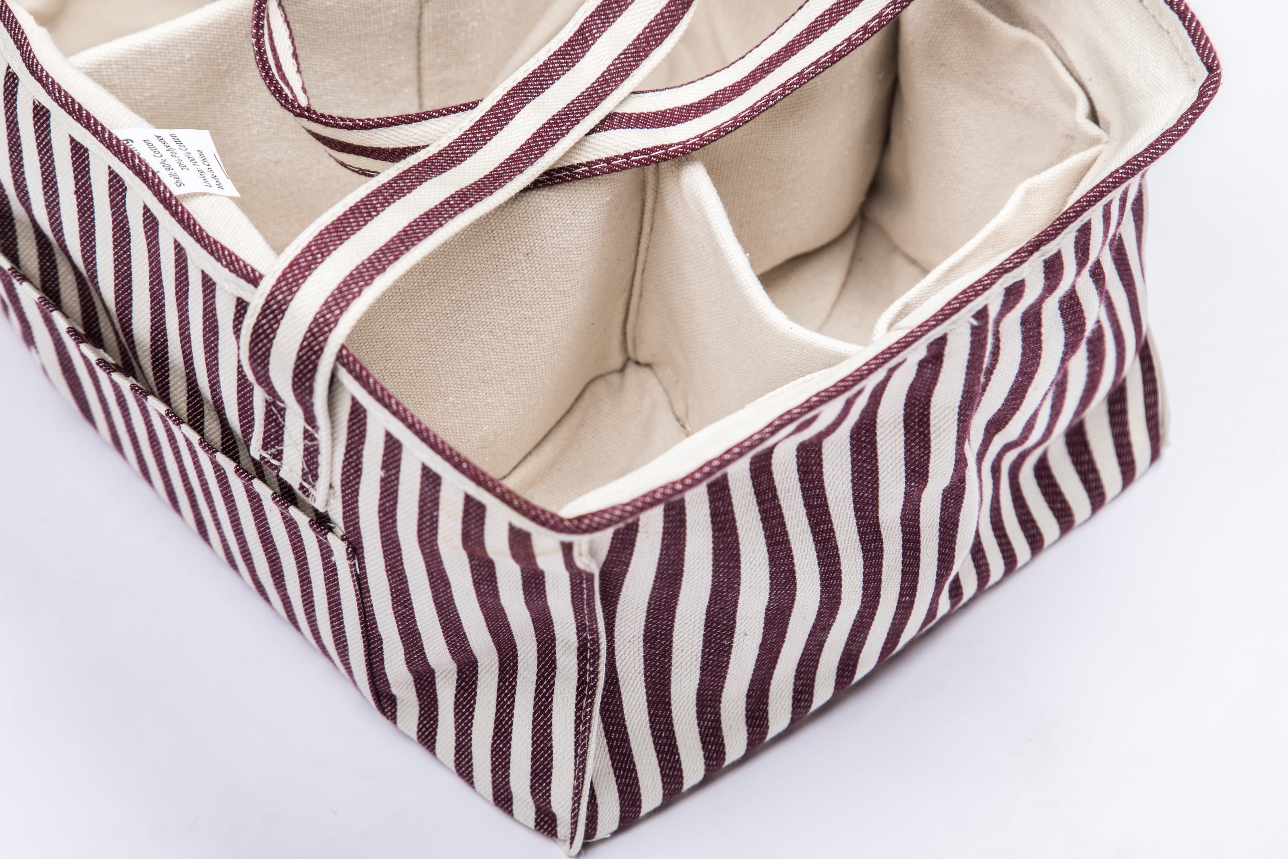 Simple Being Diaper Caddy Organizer with Red Stripe - Portable Baby Essentials Storage for Nursery, Changing Table & On-the-Go Parenting