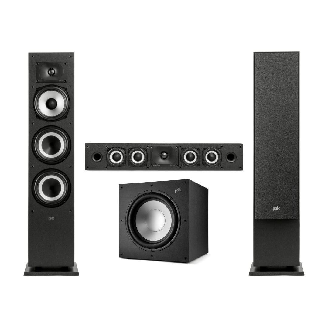 Polk Monitor XT70 2.1 Home Theater System with XT60 Floor Standing Speakers, XT35 Slim Center Channel Speaker & XT12 Subwoofer - Perfect for Movies, Music & Gaming in Living Rooms & Media Rooms