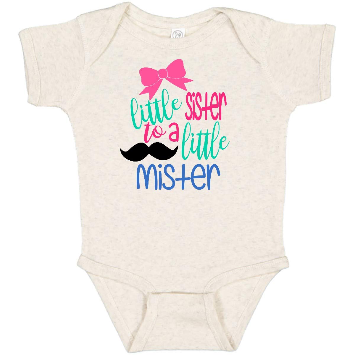 Inktastic Little Sister to a Little Mister Baby Bodysuit - Cute Matching Sibling Outfit for Newborns & Infants - Perfect for Family Photos, Birth Announcements & Special Occasions