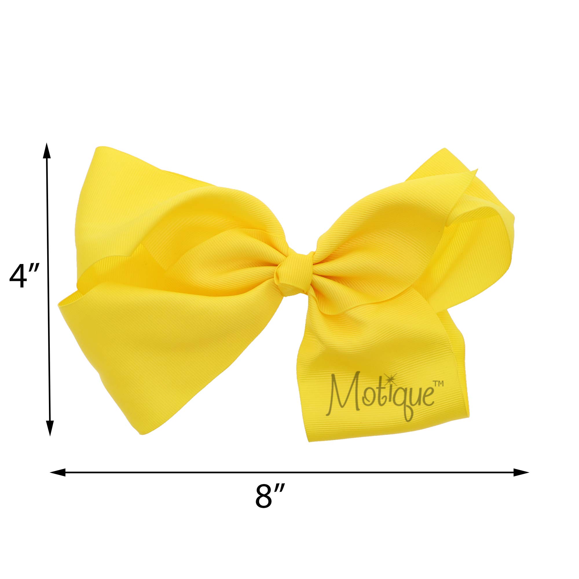8 Inch Yellow Grosgrain Bow for Women and Girls - Perfect for Hair Accessories, Gift Wrapping, and Party Decorations