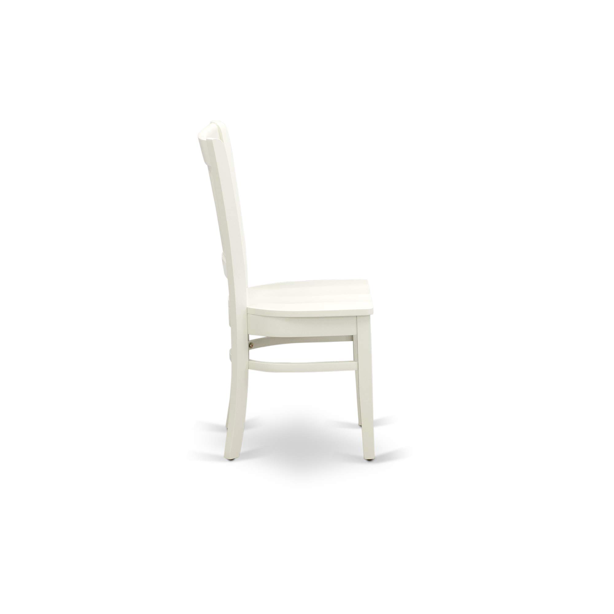 East West Furniture HBVA3-LWH-W 3-Piece Round Dining Set with Pedestal Table & 2 Wooden Chairs, 42x42 Inch, Linen White - Perfect for Small Spaces, Breakfast Nooks & Cozy Apartment Dining
