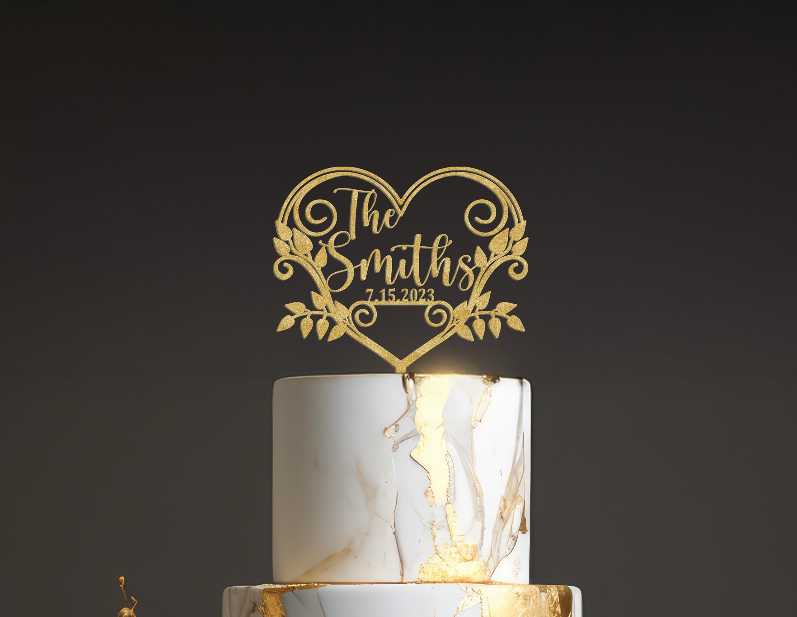 Rustic Wedding Cake Topper - Personalized Mr & Mrs Anniversary Cake Decor - Custom Calligraphy Cake Topper for Weddings, Anniversaries & Special Celebrations