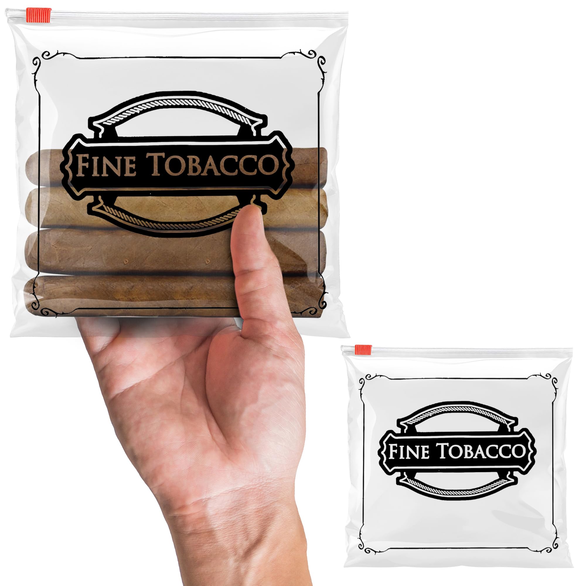Premium Clear Plastic Cigar Bags with Slider Zipper - 6.5