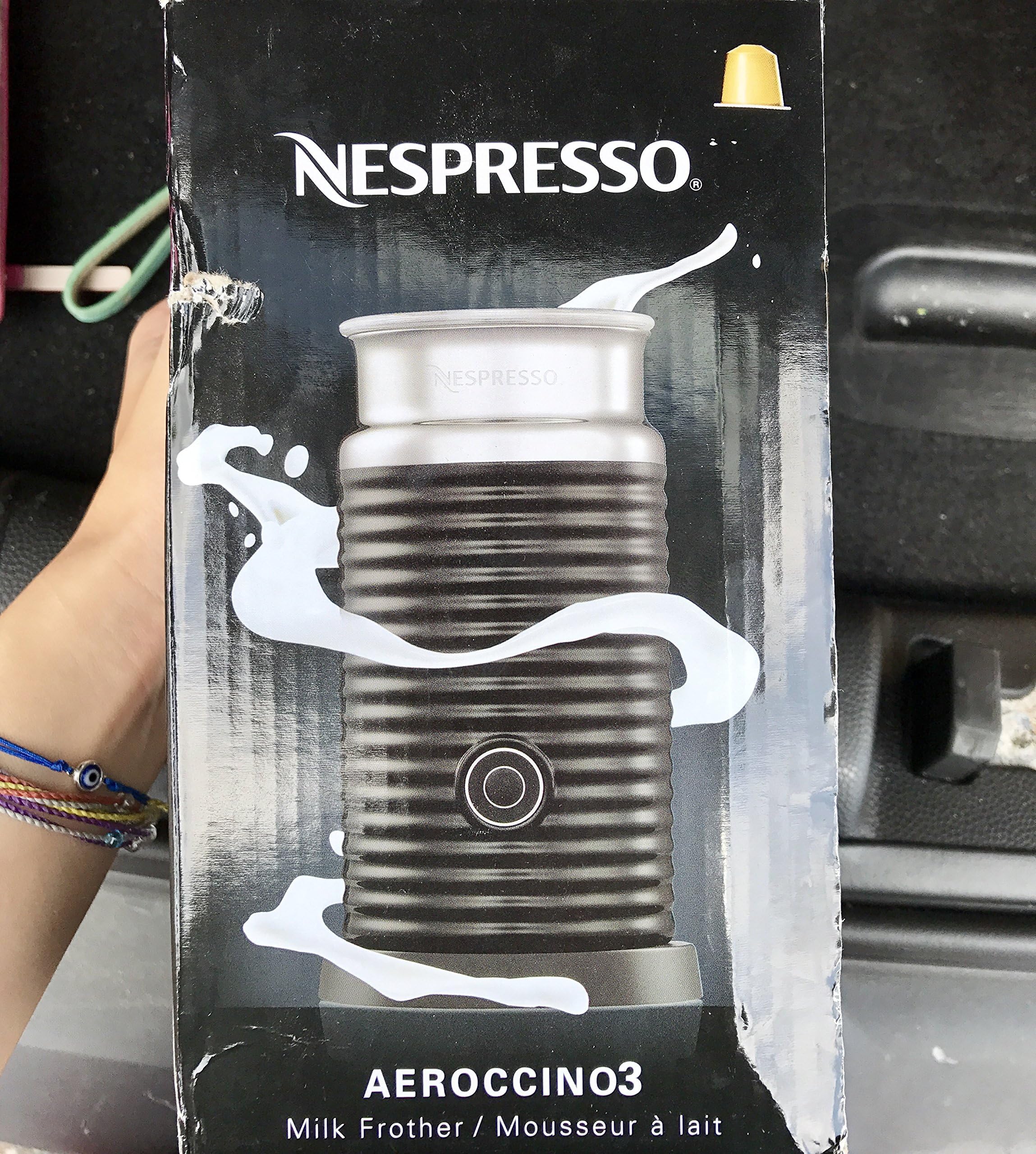 Nestle Nespresso Aeroccino3 3594 Black Milk Frother - Electric Whisk for Coffee, Latte & Cappuccino - Perfect for Home & Office Use