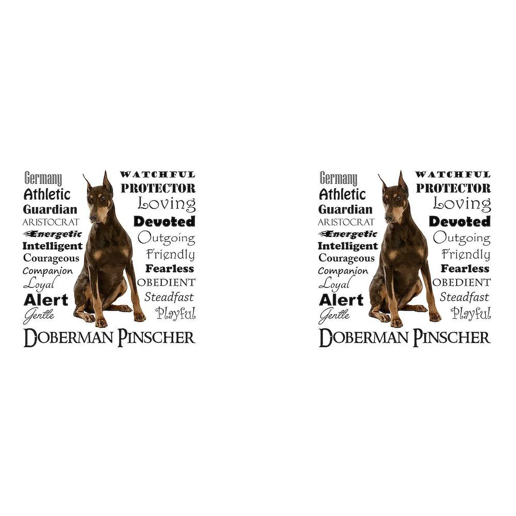 Doberman Traits Ceramic Coffee Mug 11 oz (325 ml) - Perfect for Dog Lovers & Coffee Enthusiasts - Ideal for Home, Office, or Gift Giving