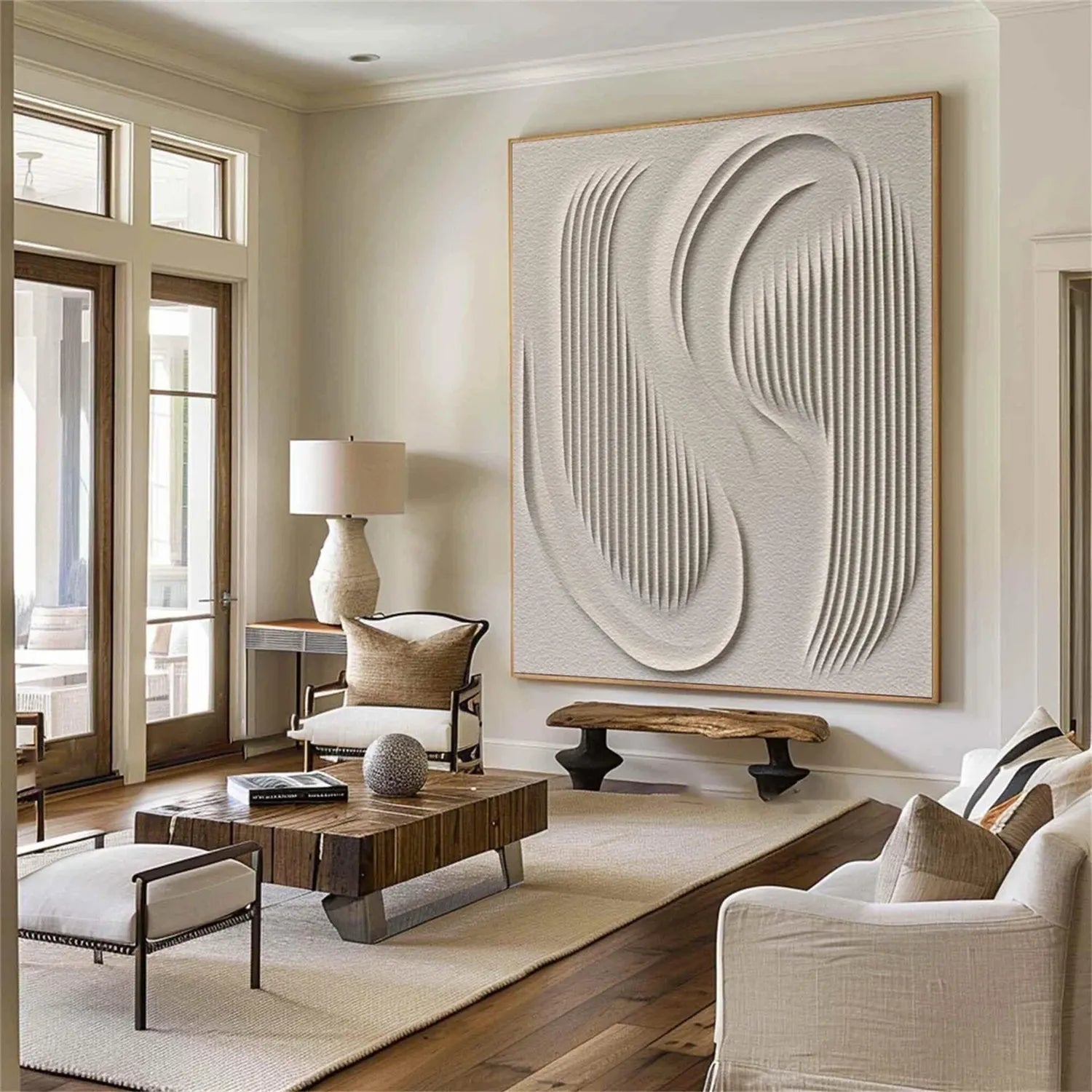 Beige & Brown Abstract Wall Art Canvas Print #BB114 - Modern Home Decor for Living Room, Bedroom & Office