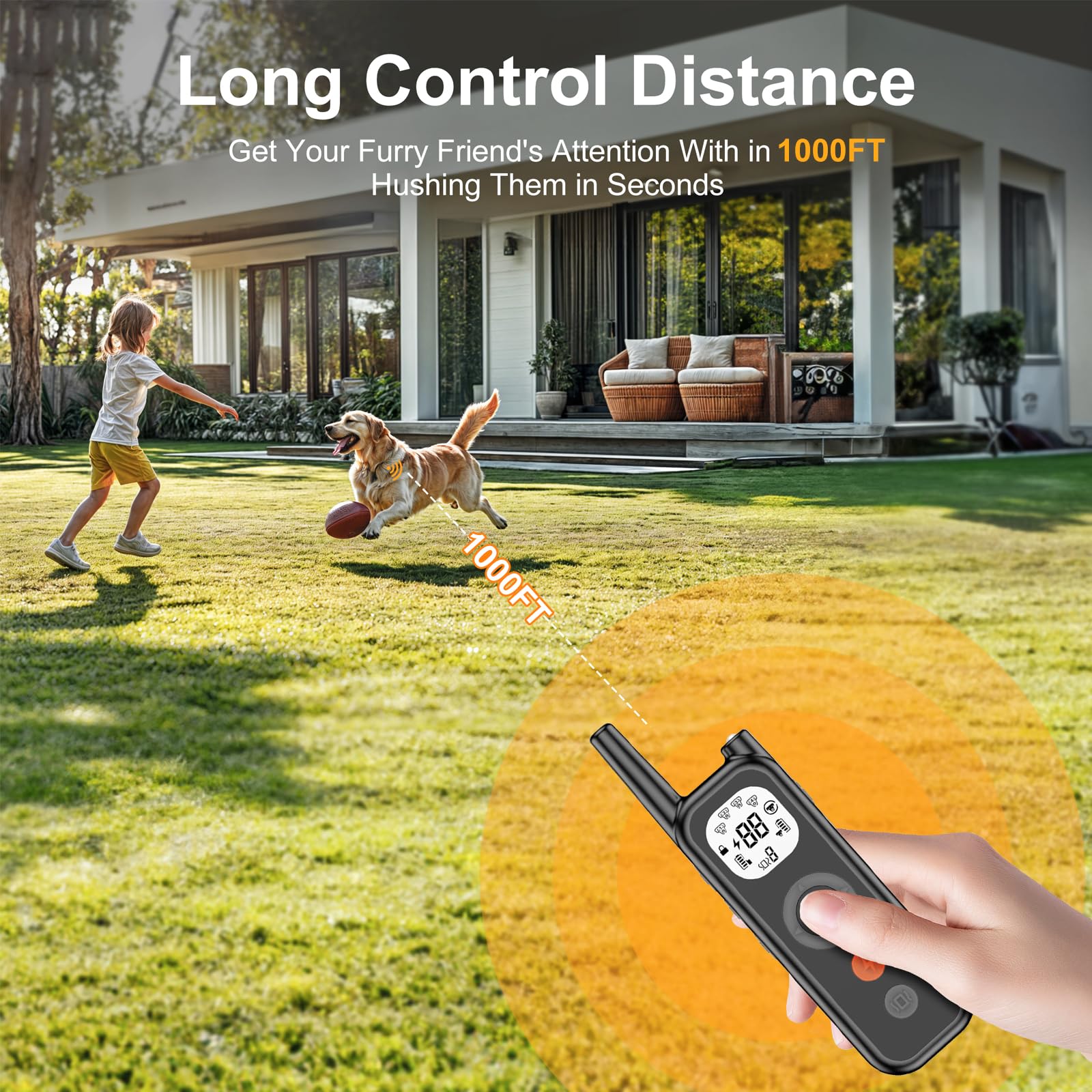 Wireless Dog Fence System for 2 Dogs - 2-in-1 Electric Pet Containment with Remote Training Collar | Waterproof & Adjustable Outdoor Dog Fence for Large Yards & Training | Perfect for Backyard Safety & Off-Leash Freedom