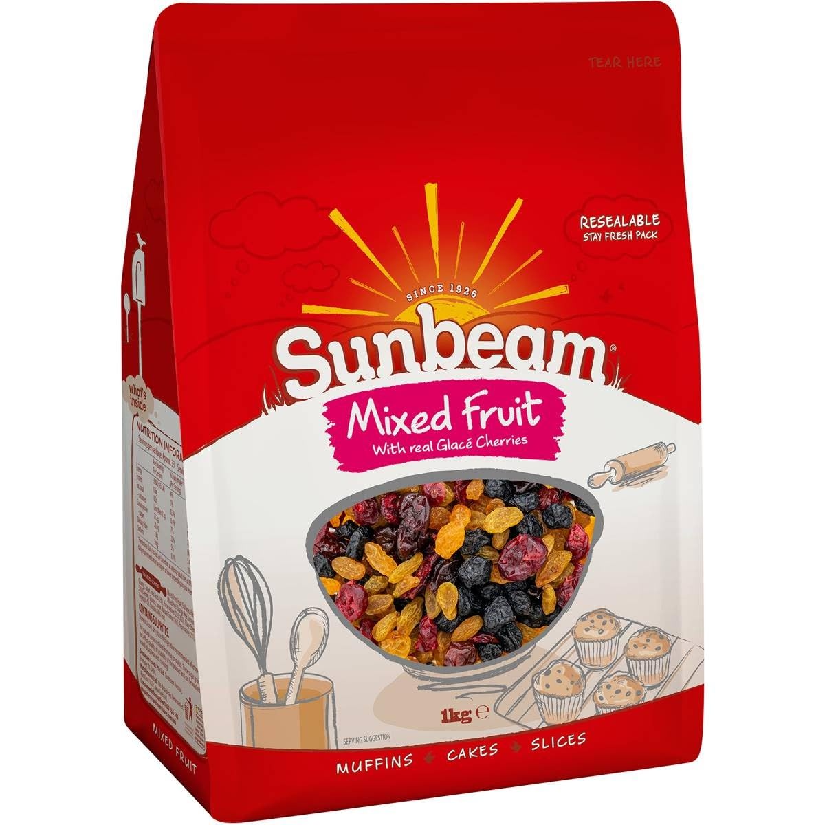 Sunbeam Premium Dried Mixed Fruits 375g - Natural Snack for Healthy Lifestyle, Baking & Trail Mixes
