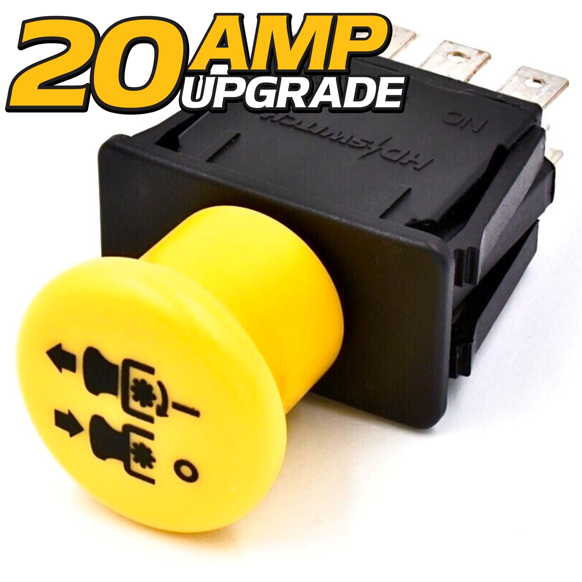 High Torque HD Switch 150ft-lb (OEM 125) with BIG Bearing Billet Pulley PTO Clutch AM141536 AM136787 & 20A Blade PTO Switch AUC10632 - Compatible with John Deere EZtrak Z225 Z235 Z425 Z445 Z465 Mowers (42