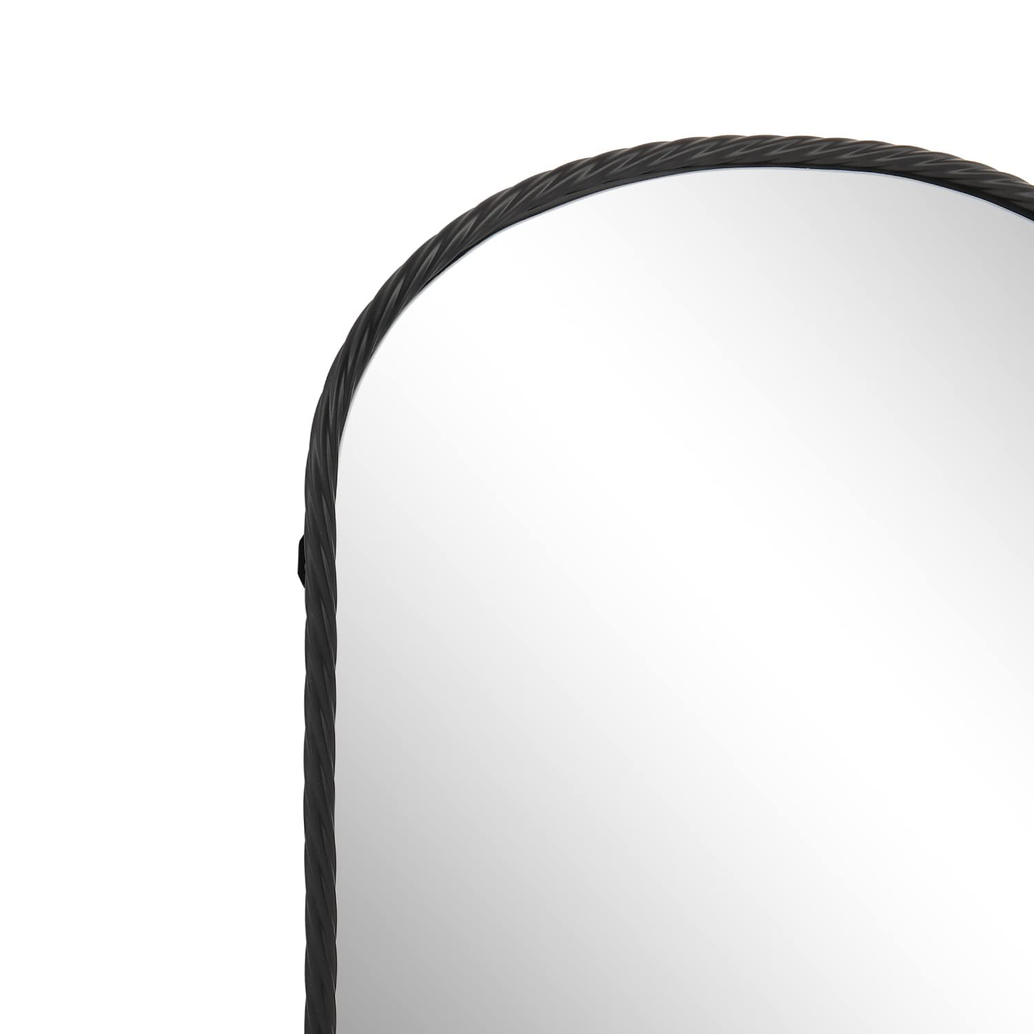 24x31 Inch Black Arch Mirror with Twisted Metal Frame - Elegant Wall Mirror for Living Room, Bedroom, Bathroom & Entryway Decor