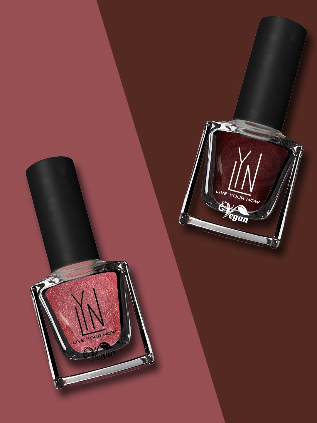 LYN Long Lasting Fast Dry Non Toxic Vegan & Cruelty Free Nail Polish Set - 2 Colors (Let's Toast & Pop Champagne) for Manicures, Pedicures, and Special Occasions
