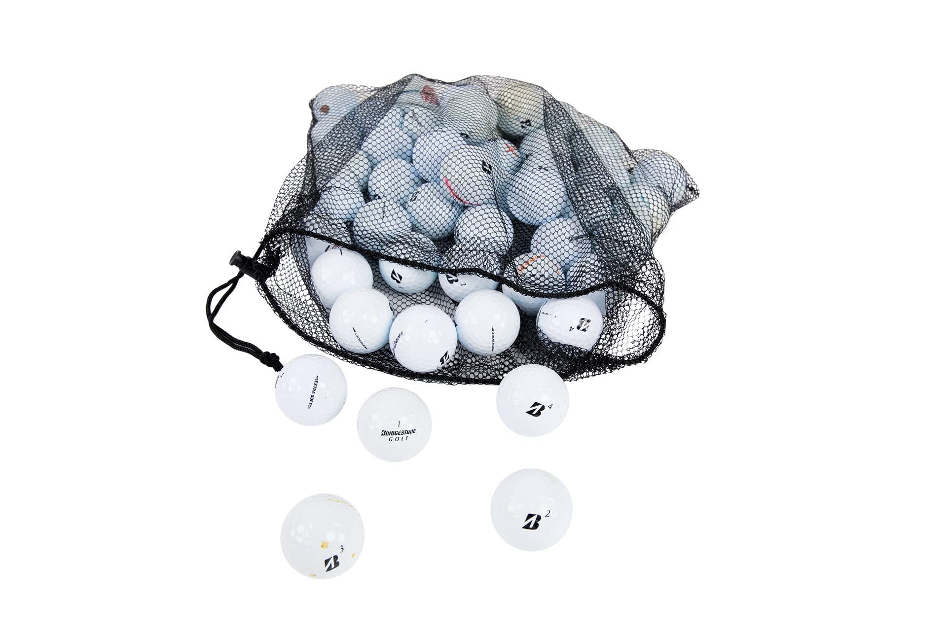 Premium 48 Pack Recycled Golf Balls - Eco-Friendly Clean Green Used Golf Balls in Good Condition with Mesh Carry Bag | Perfect for Practice, Driving Range & Casual Play