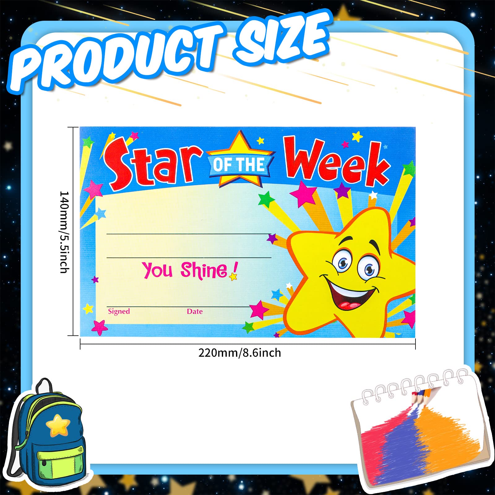 50 Pack Star Student Award Certificates for Kids - Classroom Incentives, Teacher & Parent Recognition - Perfect for End of Semester, Back to School & Homeschool Supplies - Motivate Learning & Celebrate Achievements