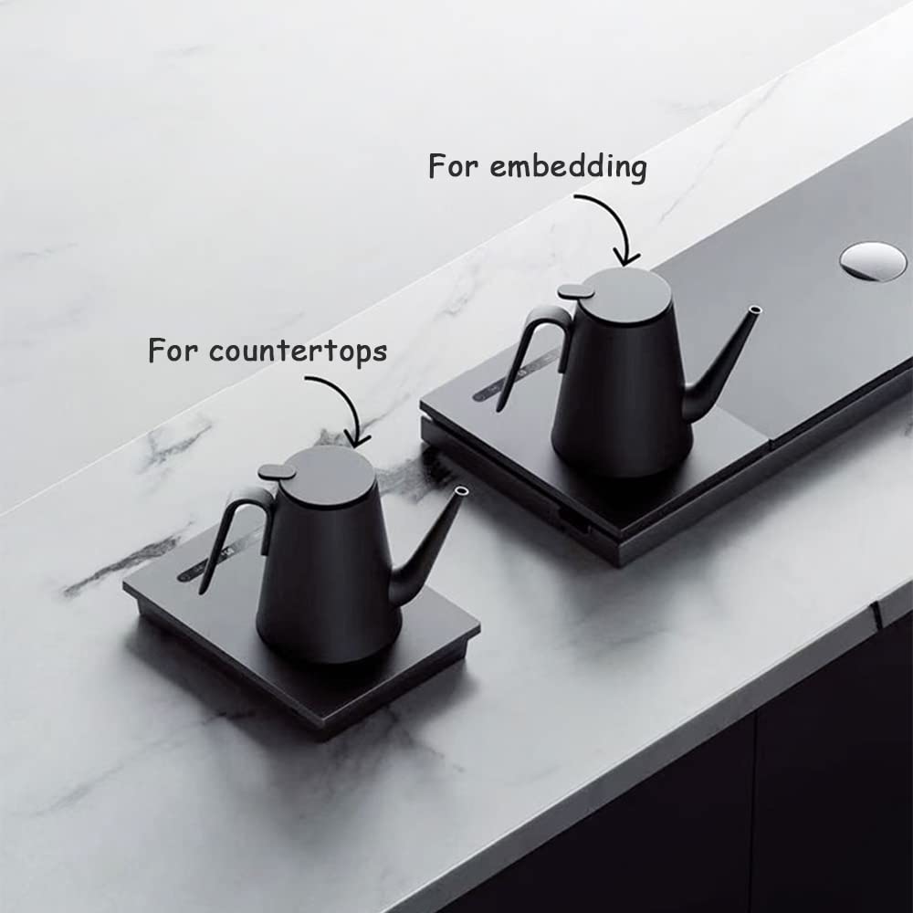 Electric Swan Neck Tea Kettle - Premium Stainless Steel Gooseneck Coffee Pot with Narrow Spout for Pour Over, Drip Coffee & Loose Leaf Tea Brewing - Includes Tea Tray Set - Perfect for Home Barista, Coffee Enthusiasts & Tea Lovers