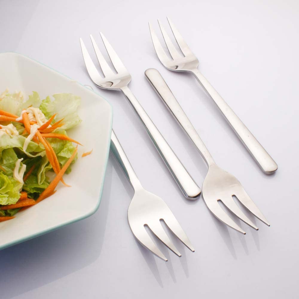Stainless Steel 9-Inch Buffet Serving Forks - Set of 4, Cake & Pastry Utensils for Parties, Weddings, Catering & Home Entertaining