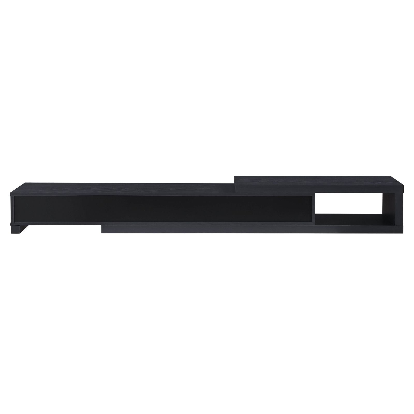 Criterion Durham Extendable TV Stand 260cm - Modern Lowline TV Unit in Black Oak for Living Room & Home Theater Setup