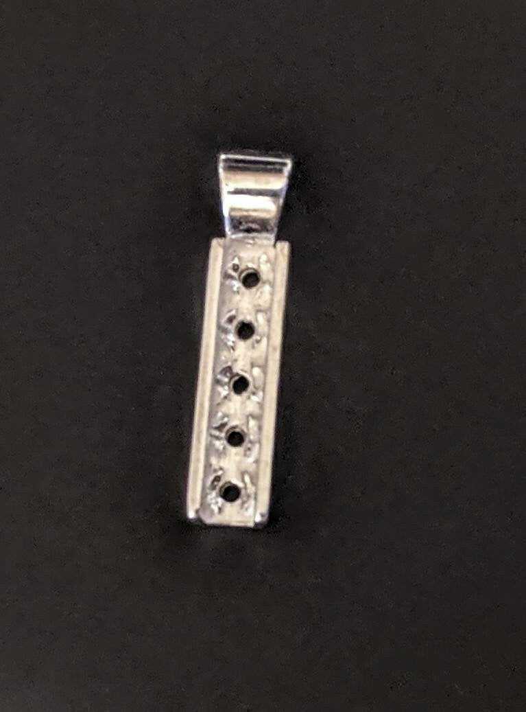 Solid Sterling Silver or 14K Gold 5-Stone Round Channel Pendant Setting - Handcrafted in USA | Perfect for Necklaces, Jewelry Making & Gifts