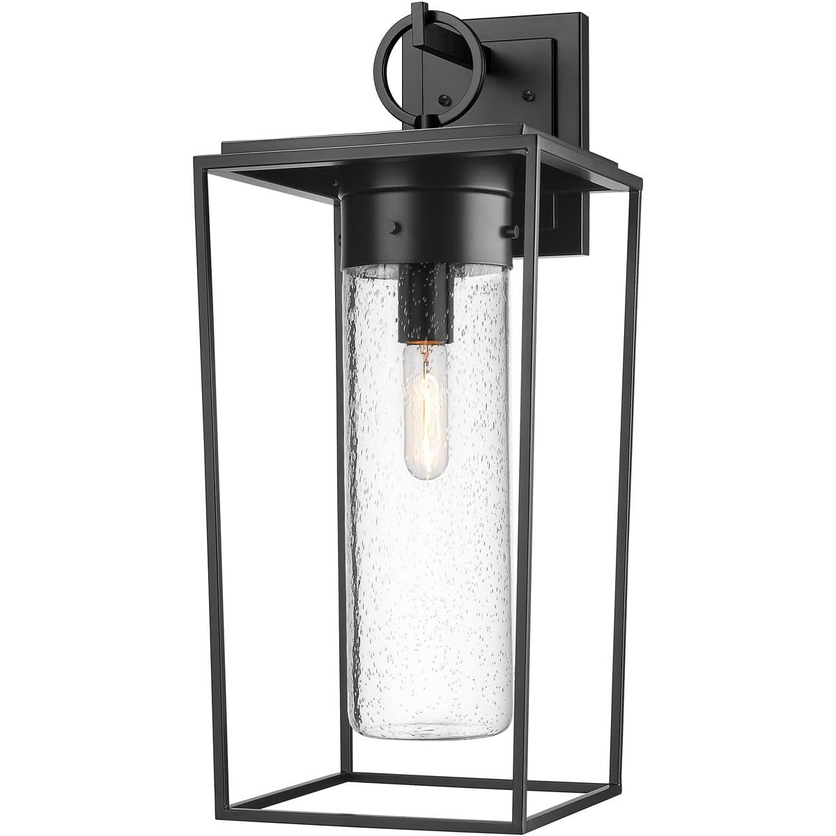 Z-Lite 594B-BK Sheridan Outdoor Wall Sconce Light Fixture - 1-Light 100W Black Exterior Wall Lamp for Porch, Patio, Garden & Entryway Lighting