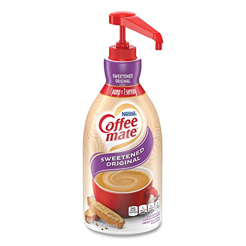 Coffee-Mate 13799 Liquid Coffee Creamer, Sweetened Original Flavor, 1500mL Pump Dispenser Bottle - Perfect for Office, Home & Cafes | Non-Dairy Creamer for Coffee, Tea & Baking