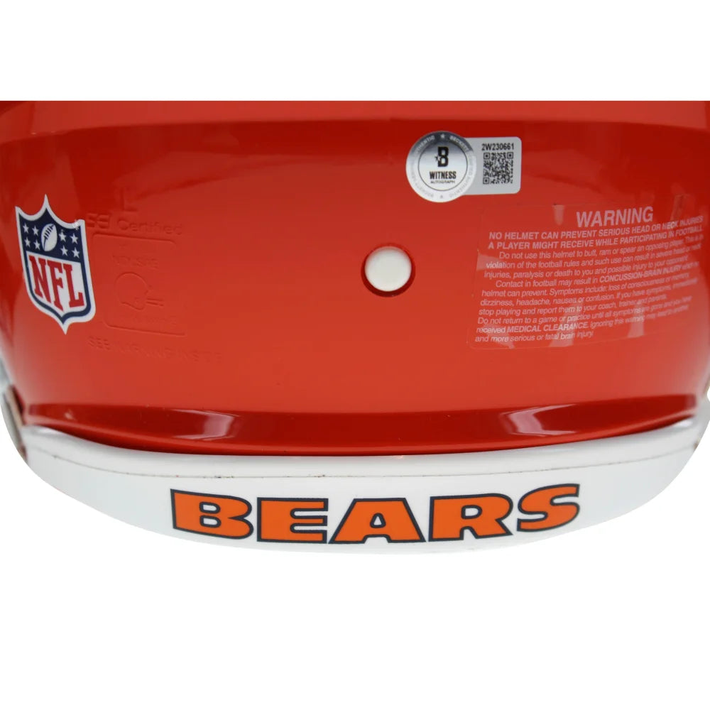DJ Moore Autographed Chicago Bears Full-Size Orange Alternate Helmet with BAS COA - Perfect for NFL Fans, Collectors, and Sports Memorabilia Displays