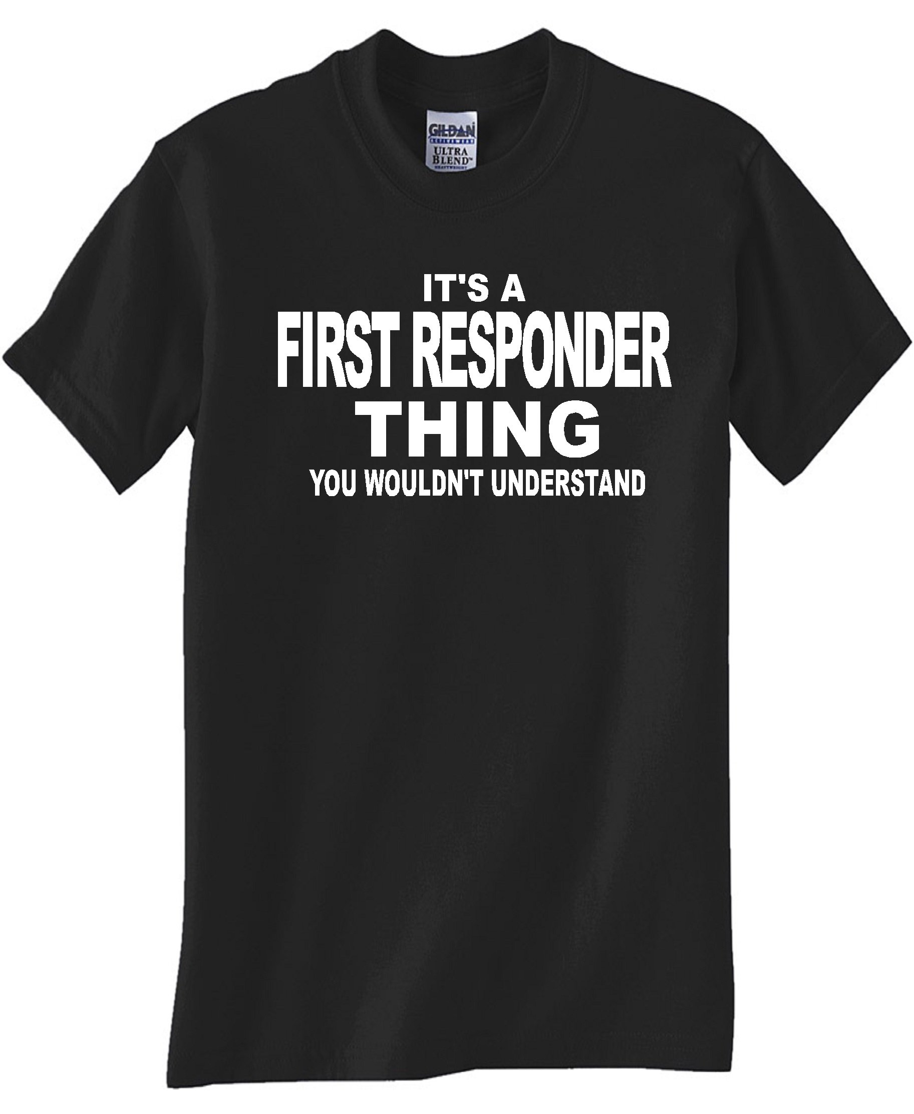 First Responder Black T-Shirt - Premium Quality Graphic Tee for Police, Firefighters & EMTs | Perfect for Work, Casual Wear & Gifts