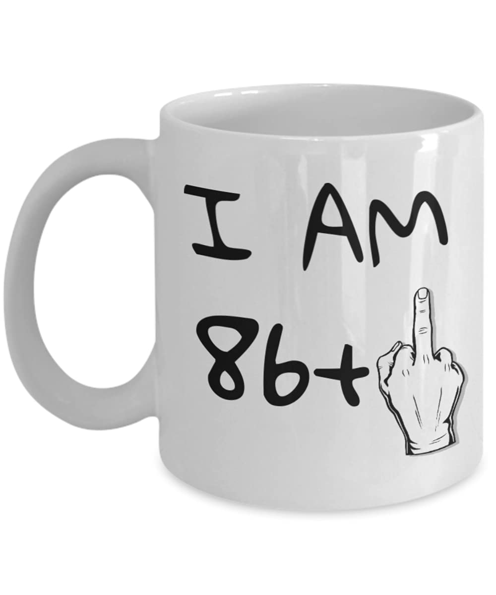 Zapbest 87th Birthday Coffee Mug - 11oz White Porcelain Cup with 'I Am 86+1' Funny Quote for Grandma & Grandpa | Perfect Gift for Birthday Celebrations & Daily Coffee Moments
