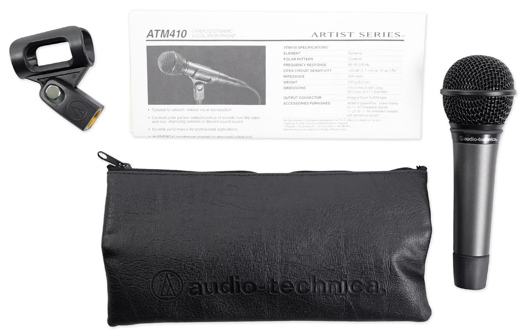 Audio Technica ATM410 Cardioid Dynamic Microphones with HI-Energy Neo Magnet - Professional Studio Recording, Live Performance & Podcasting Microphone Pair for Clear Vocal Capture