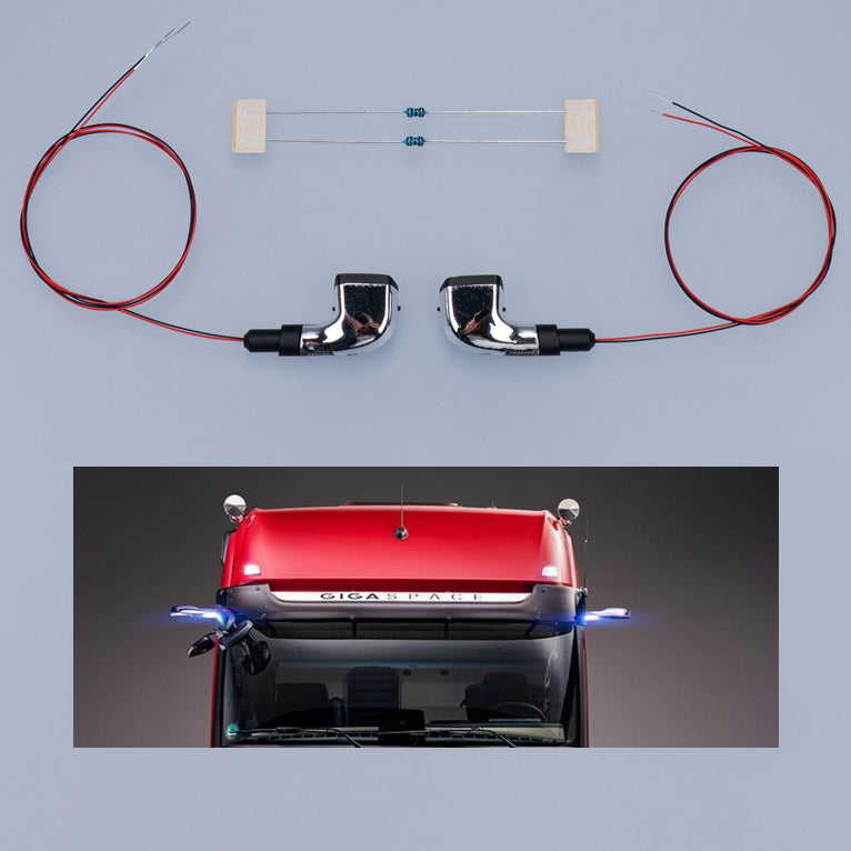 3V LED Plastic Electronic Rearview Mirror for TAMIYA 3363 1/14 RC Tractor Truck 56348 - DIY Upgrade Part for Radio Controlled Lorry Model | Perfect for RC Car Enthusiasts & Scale Model Builders