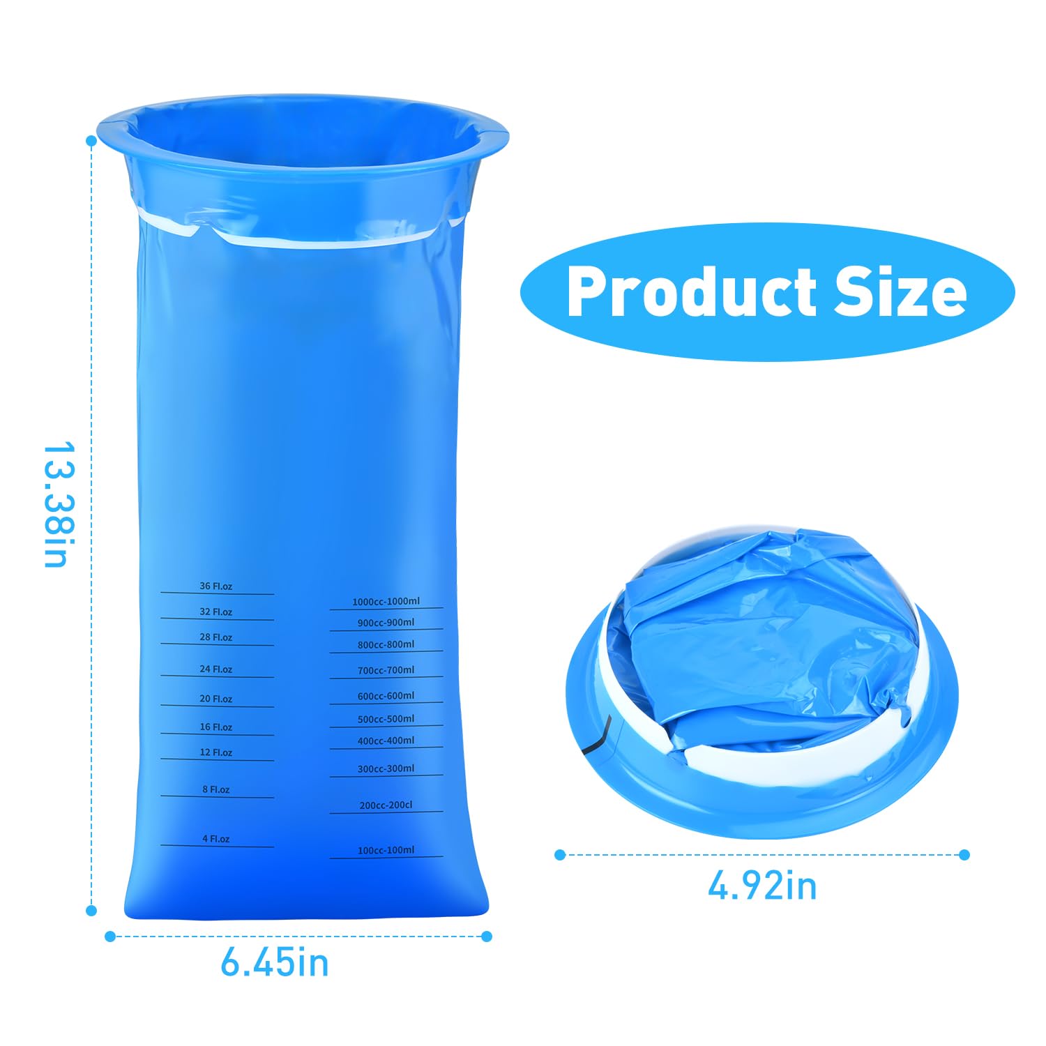 24 Pack Disposable Vomit Bags - 1000ml Leakproof Emesis Bags, Medical Grade Barf Bags for Nausea Relief - Perfect for Hospital, Maternity, Travel, Car, Yacht & Motion Sickness (Portable Throw Up Bags)