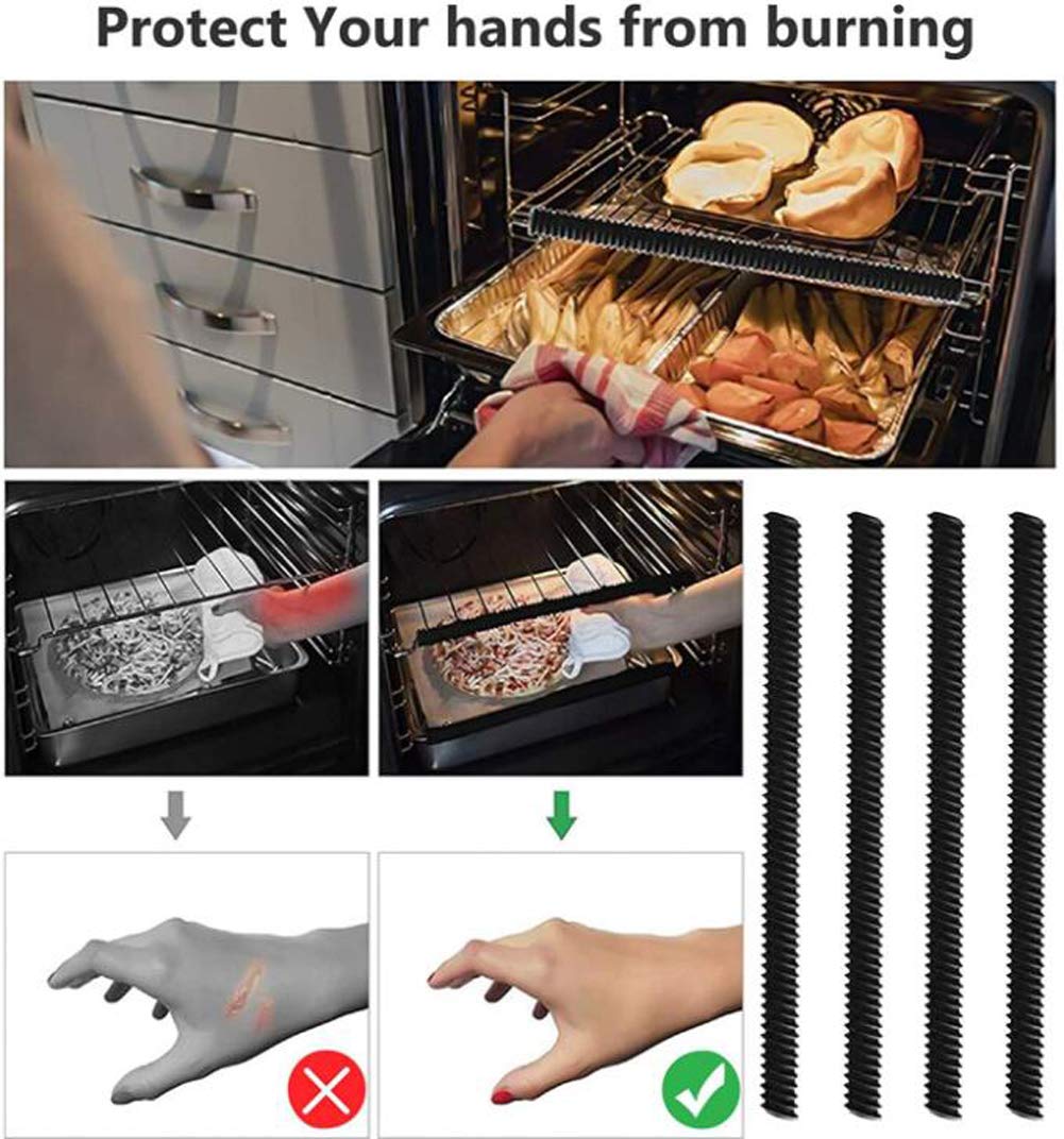 Ericotry 4-Pack Silicone Oven Rack Covers - Heat-Resistant Oven Shelf Protectors, BPA-Free Kitchen Accessories for Burn Prevention & Rack Protection - Perfect for Baking, Roasting & Grilling Safety