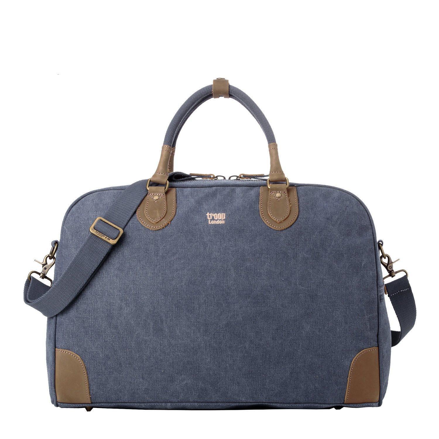 TRP0263 Troop London Classic Canvas Holdall - Large Durable Travel Duffel Bag for Gym, Weekend Trips & Outdoor Adventures
