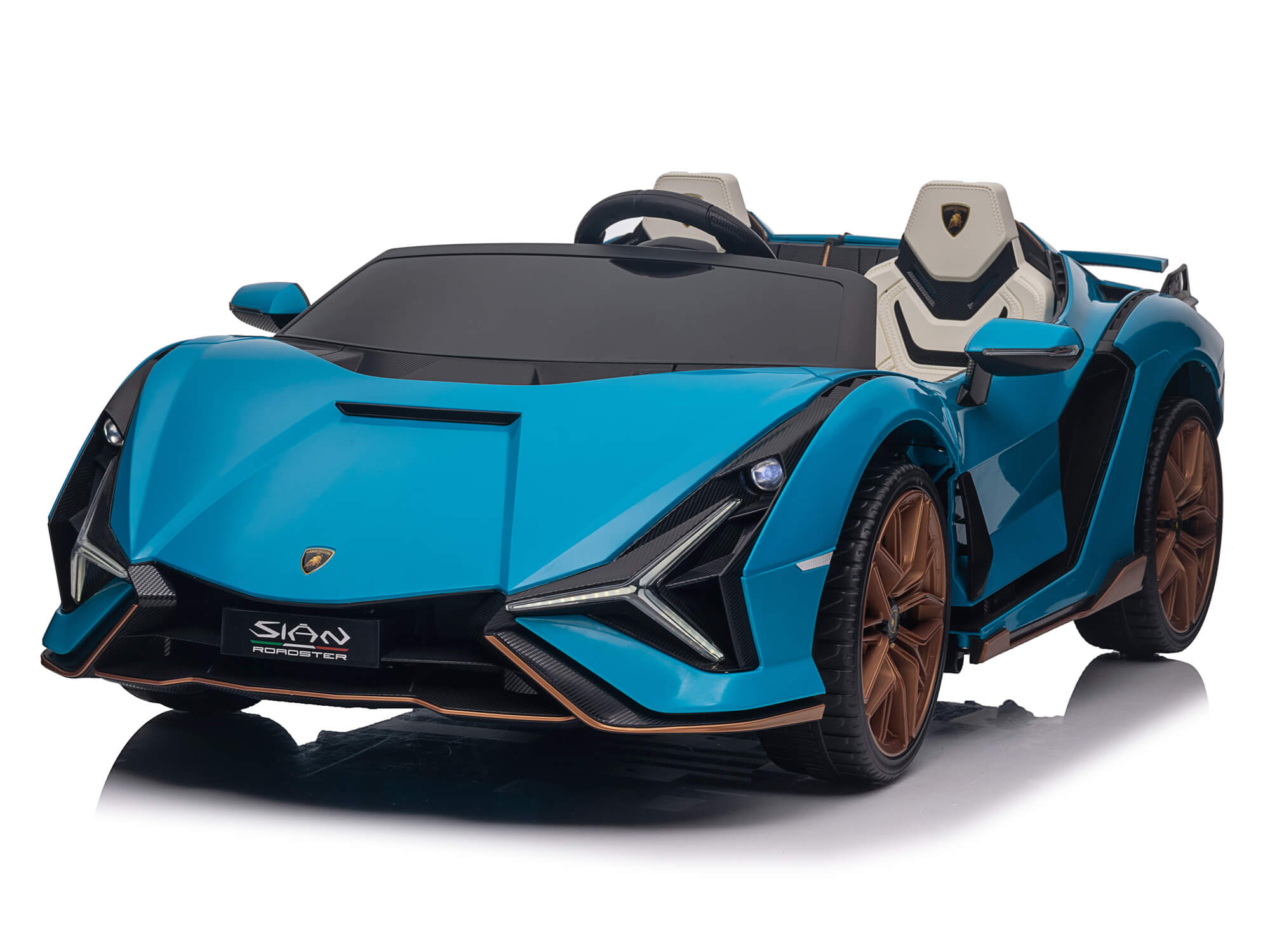 24V Lamborghini Sian Kids Electric Ride-On Car with Parent Remote Control - Blue | 2-Seater Toy Vehicle for Boys & Girls | Outdoor Play, Birthday Gifts, Backyard Fun