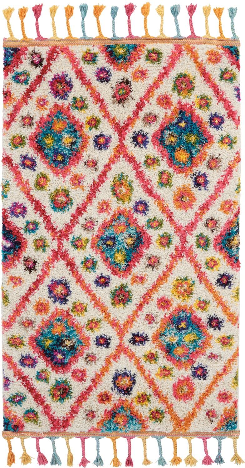 Nourison Moroccan Casbah Floral Ivory/Pink 2'2