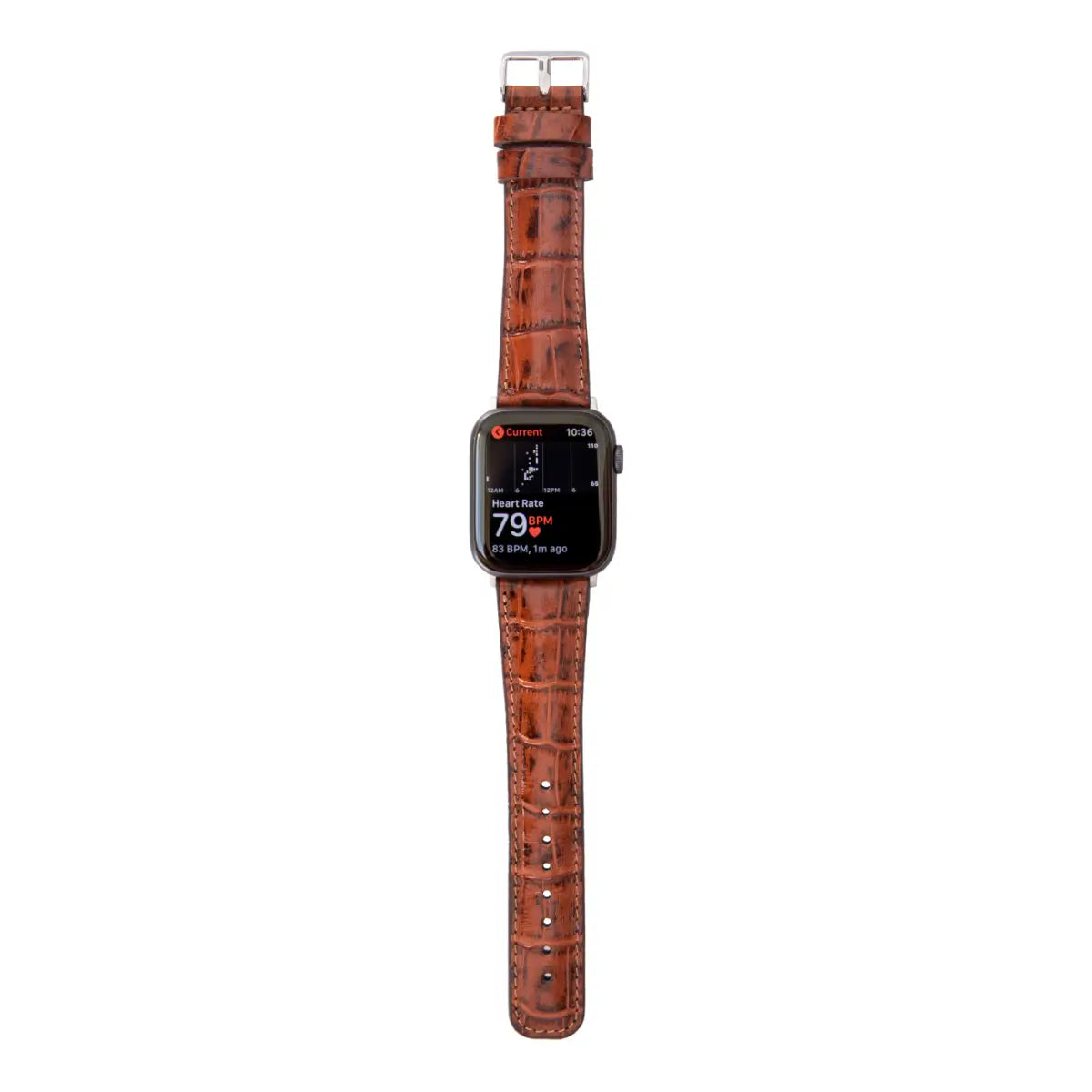 Genuine Brown Crocodile Pattern Leather Apple Watch Band - Stylish & Durable Replacement Strap for Work, Gym & Everyday Wear