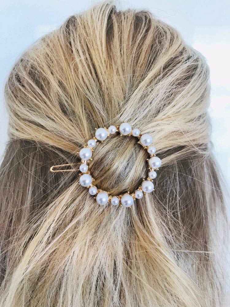Elegant 2PC Pearl Hair Clips for Women - Handmade Fashion Hair Accessories with Artificial Pearls | Perfect for Wedding, Party & Daily Use