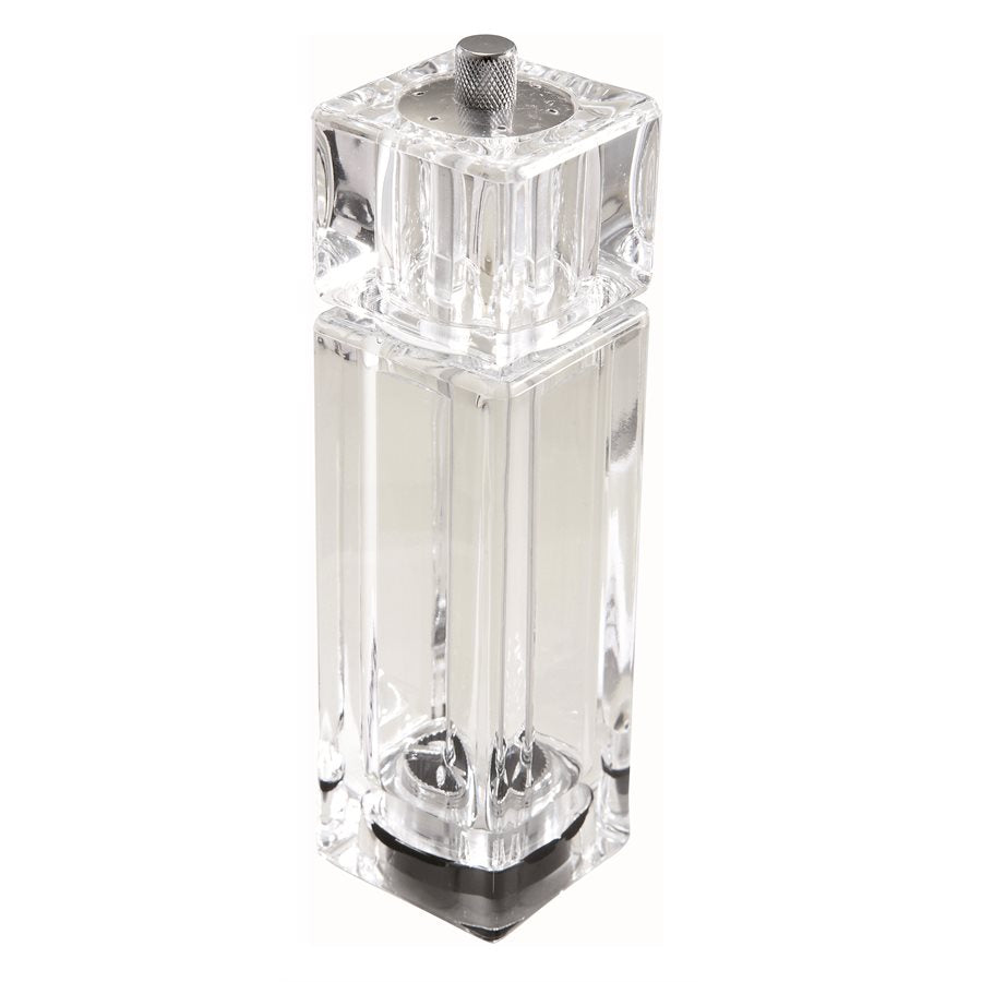 Winco 6-Piece Pepper Mill and Salt Shaker Set - Clear Glass Spice Grinder for Kitchen, Dining Table & Restaurant Use
