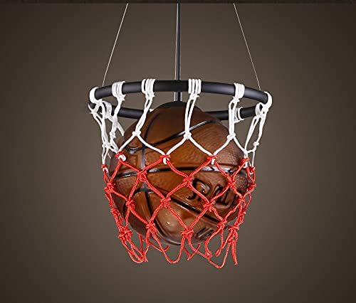 HLigExp Kids Room Chandelier - Creative Basketball Design LED Ceiling Light for Children's Bedroom, Nursery, Playroom | Energy Efficient A++ Indoor Lighting Fixture for Living Room, Dining Room & Bedroom Decor | Perfect for Sports-Themed Kids Spaces and Game Rooms