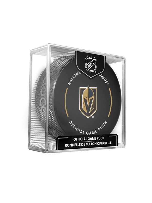 Official Vegas Golden Knights NHL Hockey Puck with Display Holder - Perfect for Collectors, Fans & Game Room Decor