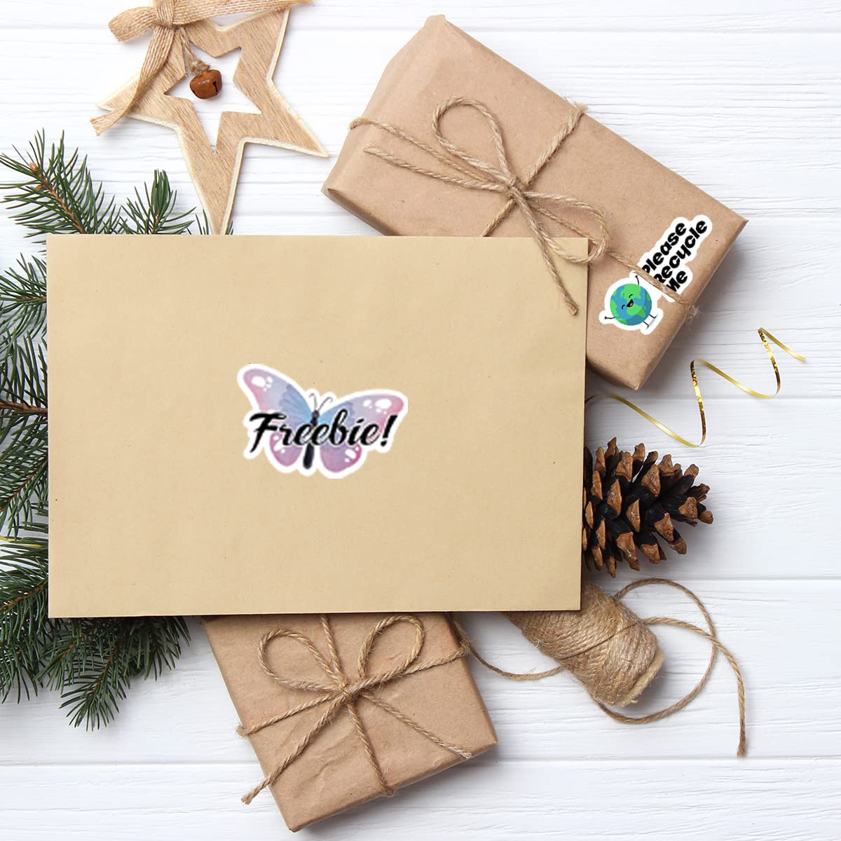 500 PCS Cute Freebie Stickers for Small Business - Customer Appreciation & Packaging Stickers for Etsy, Shopify, Thank You Gifts, Branding & Product Packaging (2x2 Inch)