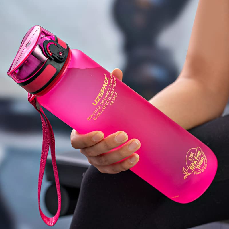 PPQQ 1000ml Leak Proof Water Bottle - BPA Free, Eco-Friendly, Portable Sports & Gym Bottle for Hydration - Ideal for Workouts, Hiking & Travel (Pink)