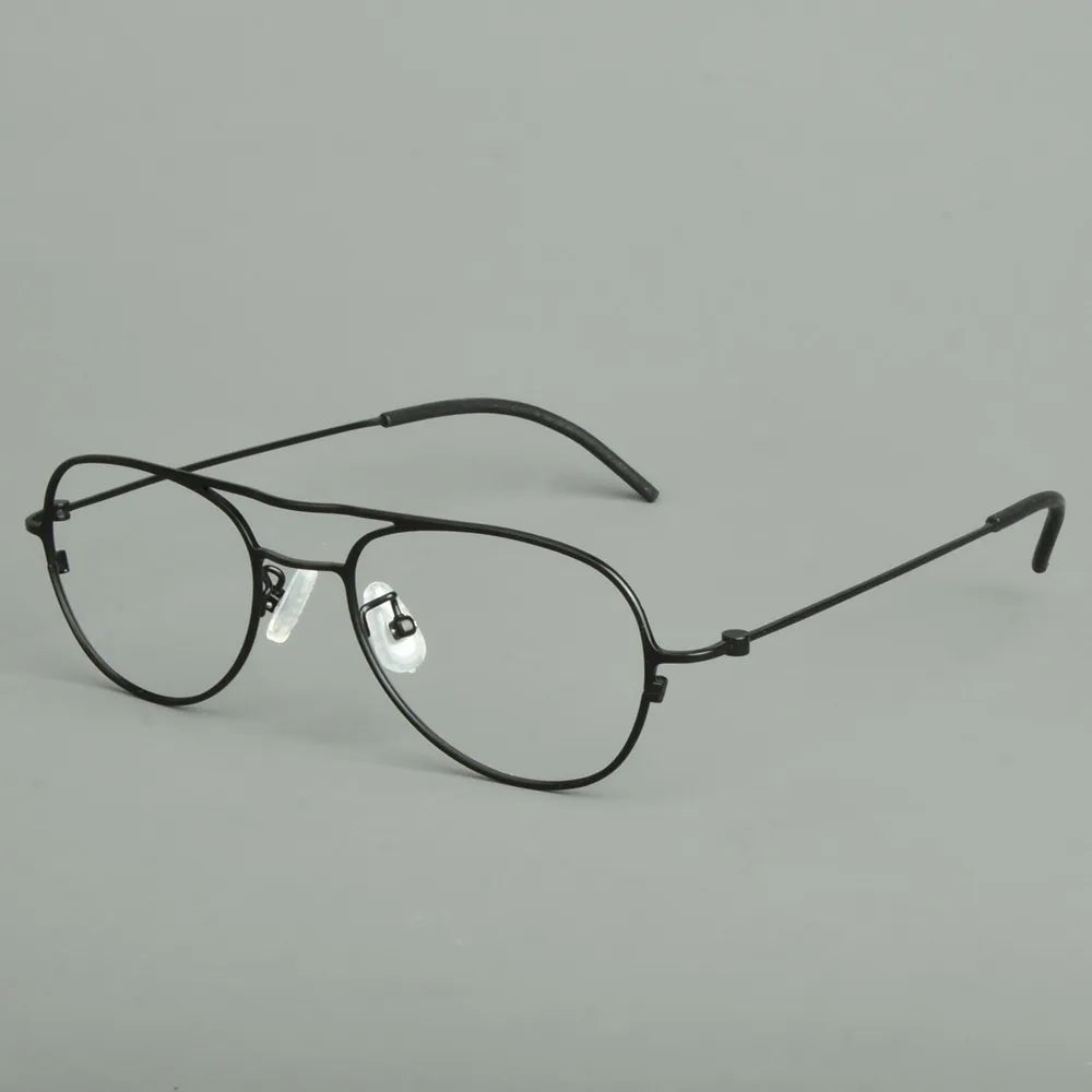 Aimee Unisex Full Rim Oval Double Bridge Titanium Eyeglasses Frame 14507 - Lightweight Durable Glasses for Men & Women - Perfect for Reading, Working & Daily Wear